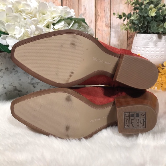 NEW Michael Kors Suede Leather Western Booties - Picture 7 of 8